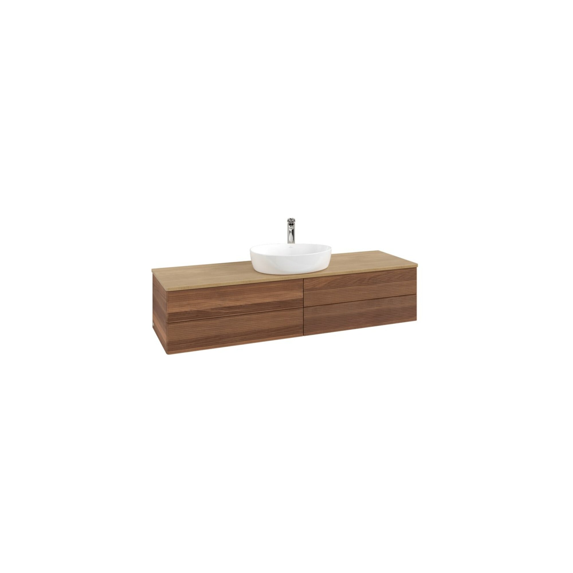 V&B Waschtischunterschrank mit Frontstruktur Antao 160x50cm, HL, WBP-farbe hon. Oa, w. wal ; Villeroy & Boch