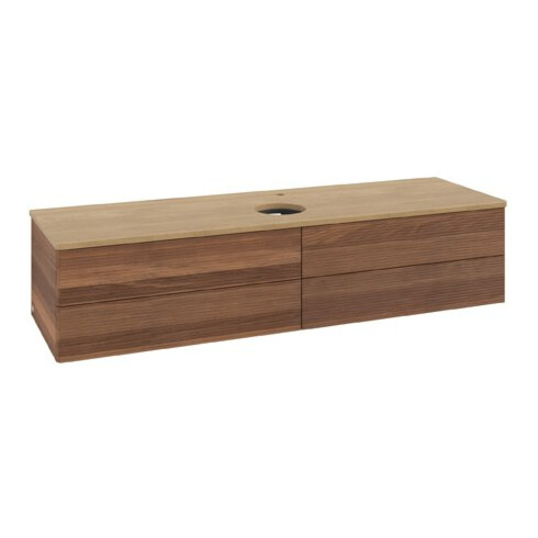 V&B Waschtischunterschrank mit Frontstruktur Antao 160x50cm, HL, WBP-farbe hon. Oa, w. wal