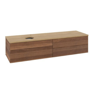 V&B Waschtischunterschrank mit Frontstruktur Antao 160x50cm, HL, WBP-farbe hon. Oa, w. wal