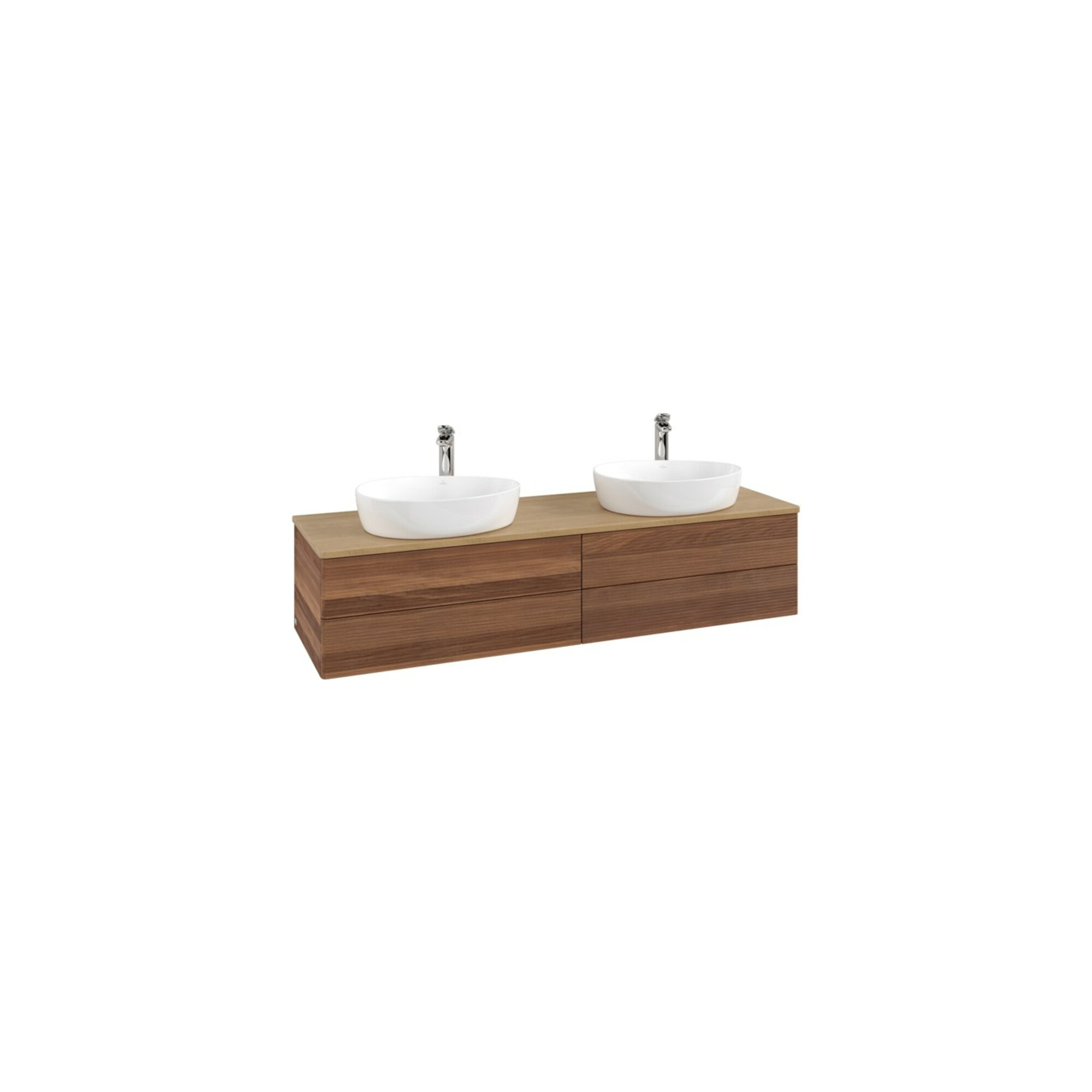 V&B Waschtischunterschrank mit Frontstruktur Antao 160x50cm, HL, WBP-farbe hon. Oa, w. wal ; Villeroy & Boch