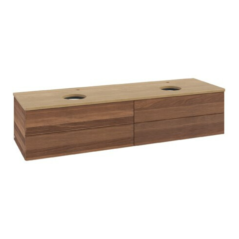 V&B Waschtischunterschrank mit Frontstruktur Antao 160x50cm, HL, WBP-farbe hon. Oa, w. wal