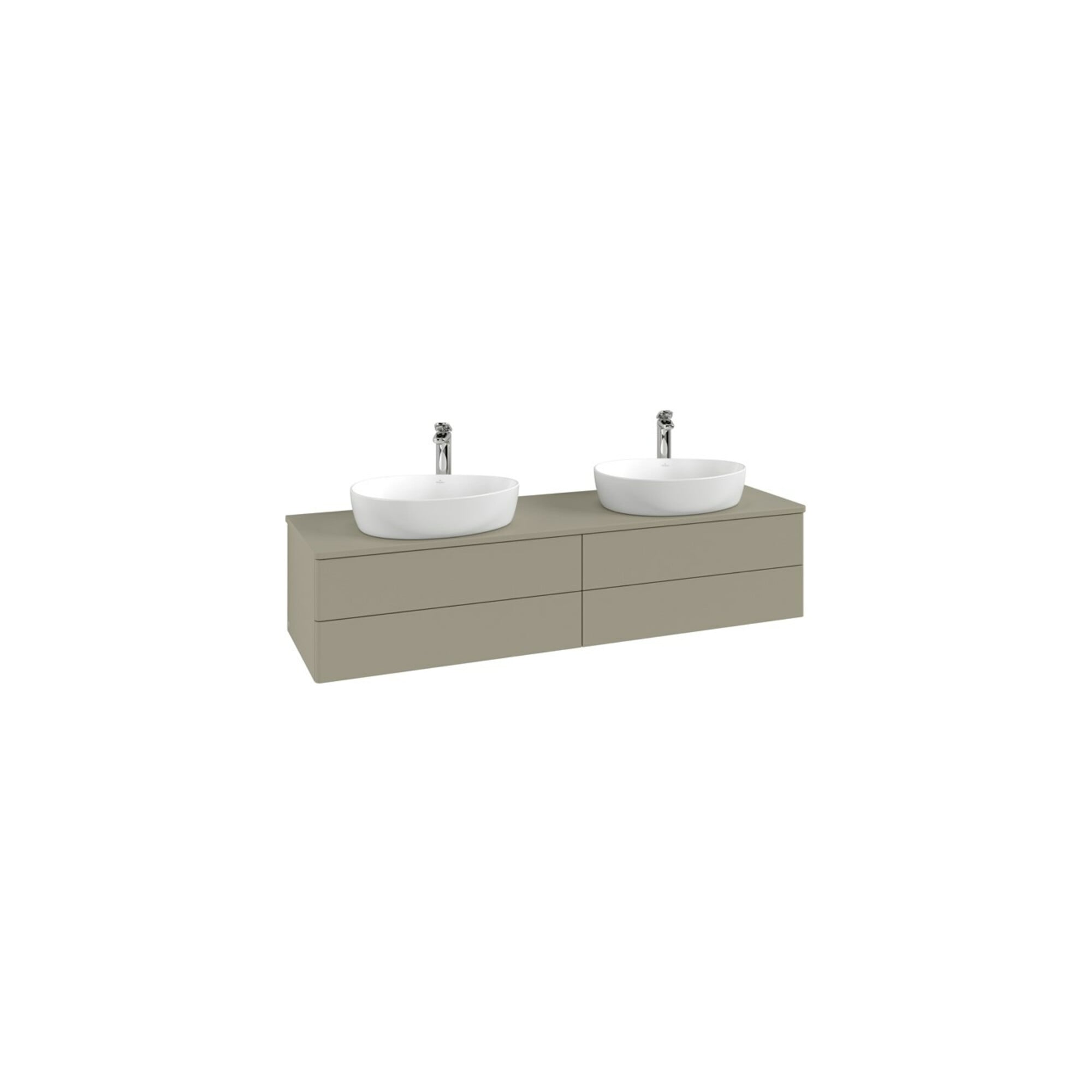 V&B Waschtischunterschrank mit Frontstruktur Antao 160x50cm, HL, WBP-farbe Lac, bla m Lac ; Villeroy & Boch