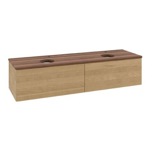 V&B Waschtischunterschrank mit Frontstruktur Antao 160x50cm, HL, WBP-farbe w. wal, hon. Oa