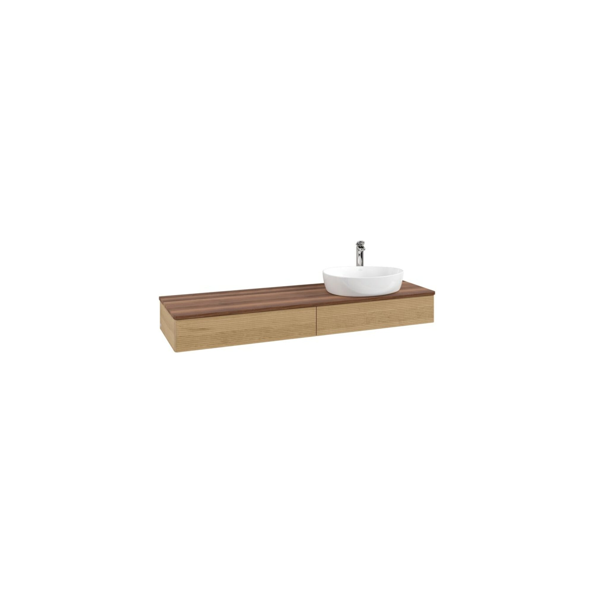 V&B Waschtischunterschrank mit Frontstruktur Antao 160x50cm, HL, WBP-farbe w. wal, hon. Oa ; Villeroy & Boch
