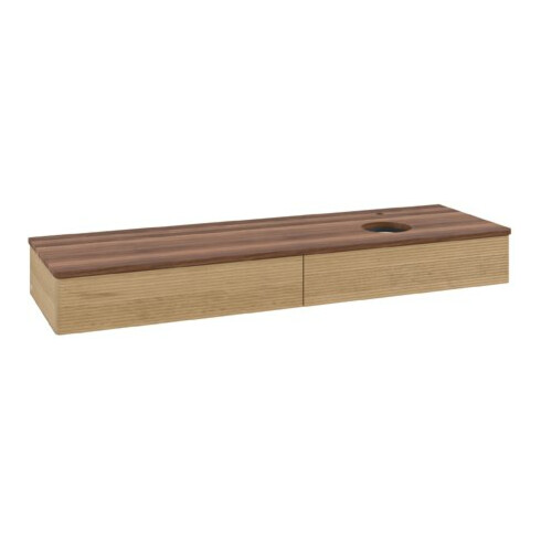 V&B Waschtischunterschrank mit Frontstruktur Antao 160x50cm, HL, WBP-farbe w. wal, hon. Oa