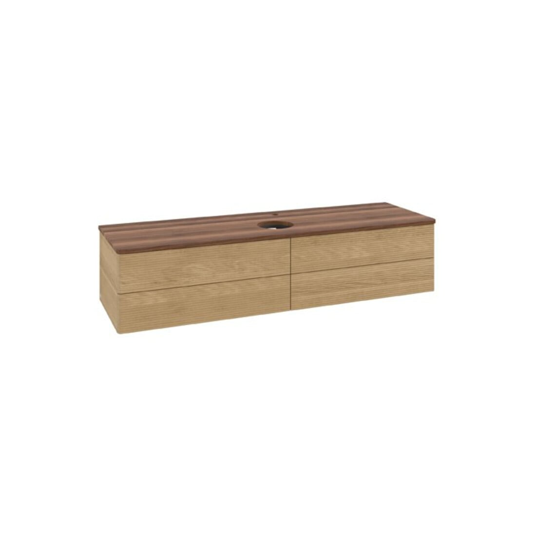 V&B Waschtischunterschrank mit Frontstruktur Antao 160x50cm, HL, WBP-farbe w. wal, hon. Oa