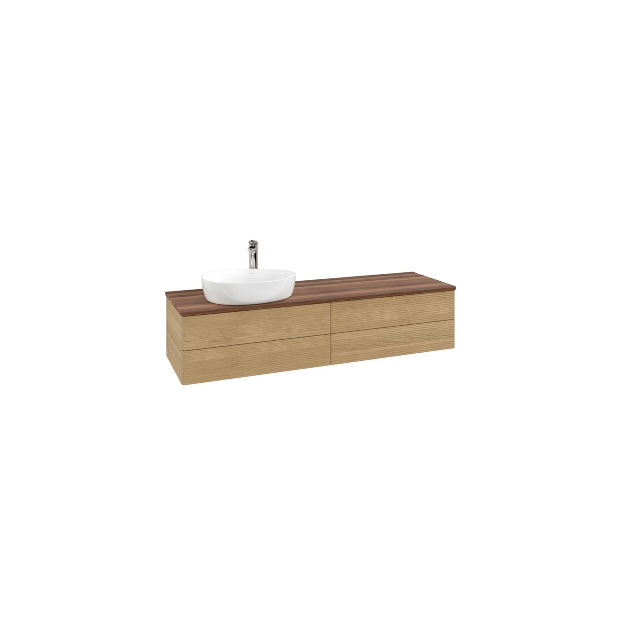 V&B Waschtischunterschrank mit Frontstruktur Antao 160x50cm, HL, WBP-farbe w. wal, hon. Oa ; Villeroy & Boch