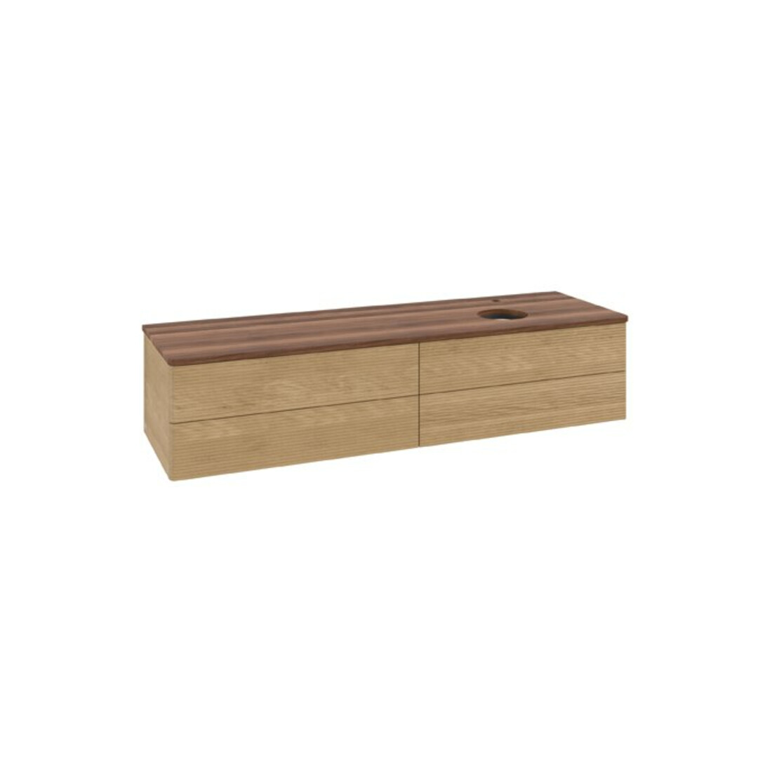 V&B Waschtischunterschrank mit Frontstruktur Antao 160x50cm, HL, WBP-farbe w. wal, hon. oak