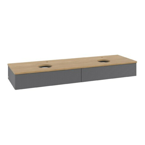 V&B Waschtischunterschrank mit Frontstruktur Antao 160x50cm, HL, WBP hon. Oa, A m Lac