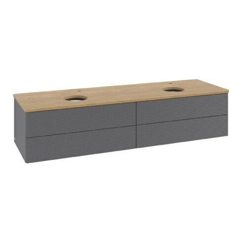 V&B Waschtischunterschrank mit Frontstruktur Antao 160x50cm, HL, WBP hon. Oa, A m Lac