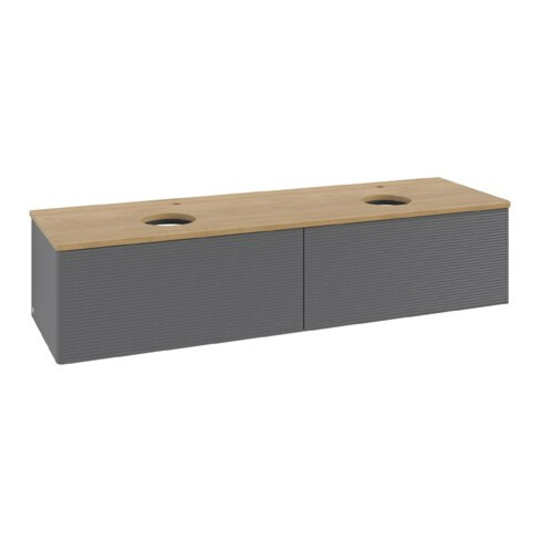 V&B Waschtischunterschrank mit Frontstruktur Antao 160x50cm, HL, WBP hon. Oa, A m Lac
