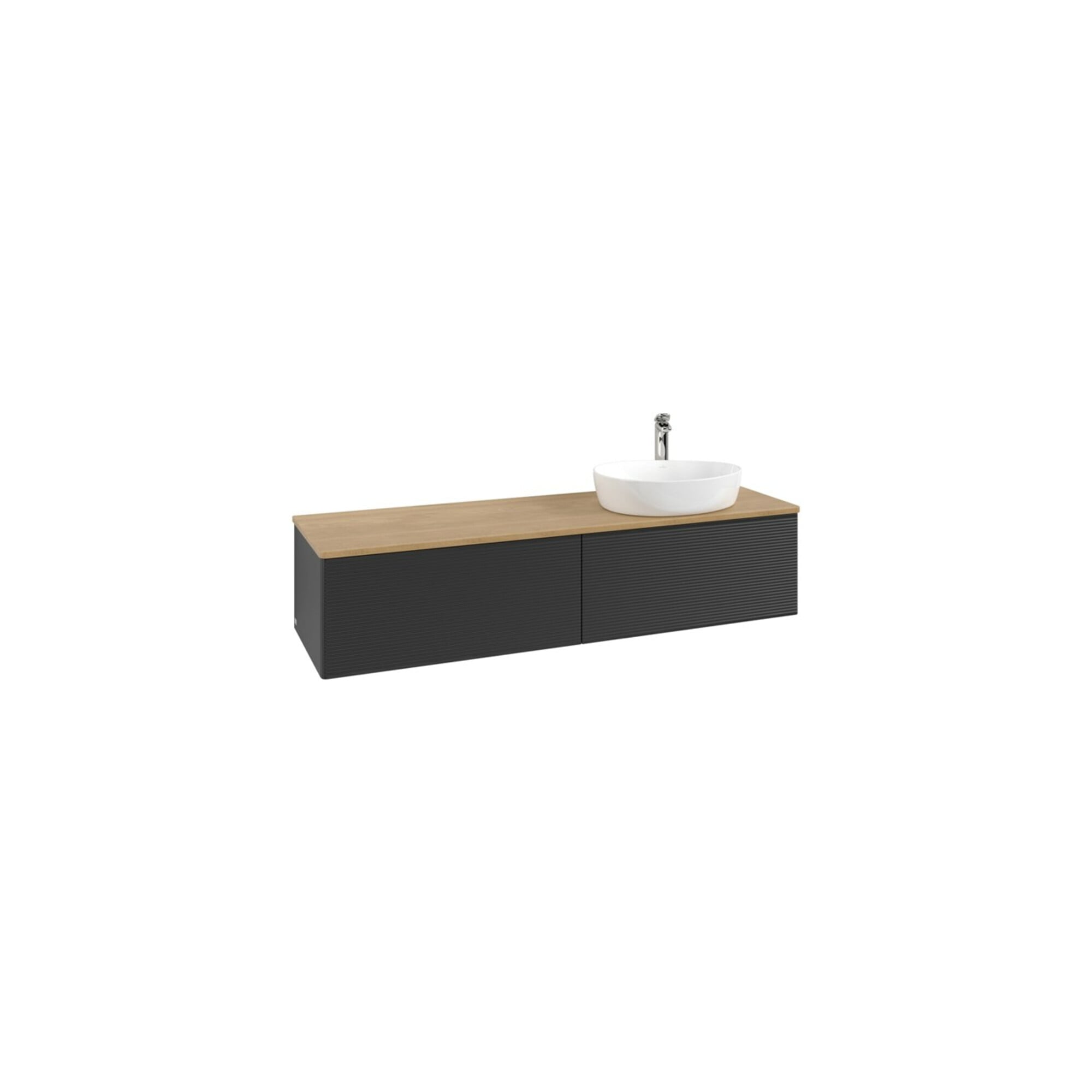 V&B Waschtischunterschrank mit Frontstruktur Antao 160x50cm, HL, WBP hon. Oa, bla m Lac ; Villeroy & Boch