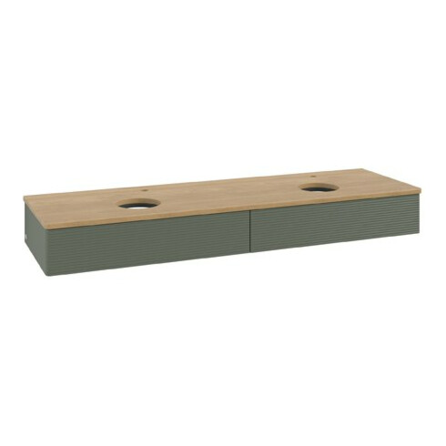 V&B Waschtischunterschrank mit Frontstruktur Antao 160x50cm, HL, WBP hon. Oa, lea gre. m La