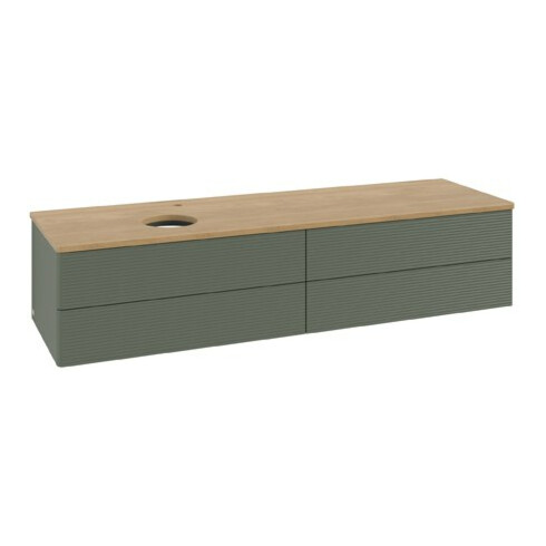 V&B Waschtischunterschrank mit Frontstruktur Antao 160x50cm, HL, WBP hon. Oa, lea gre. m La