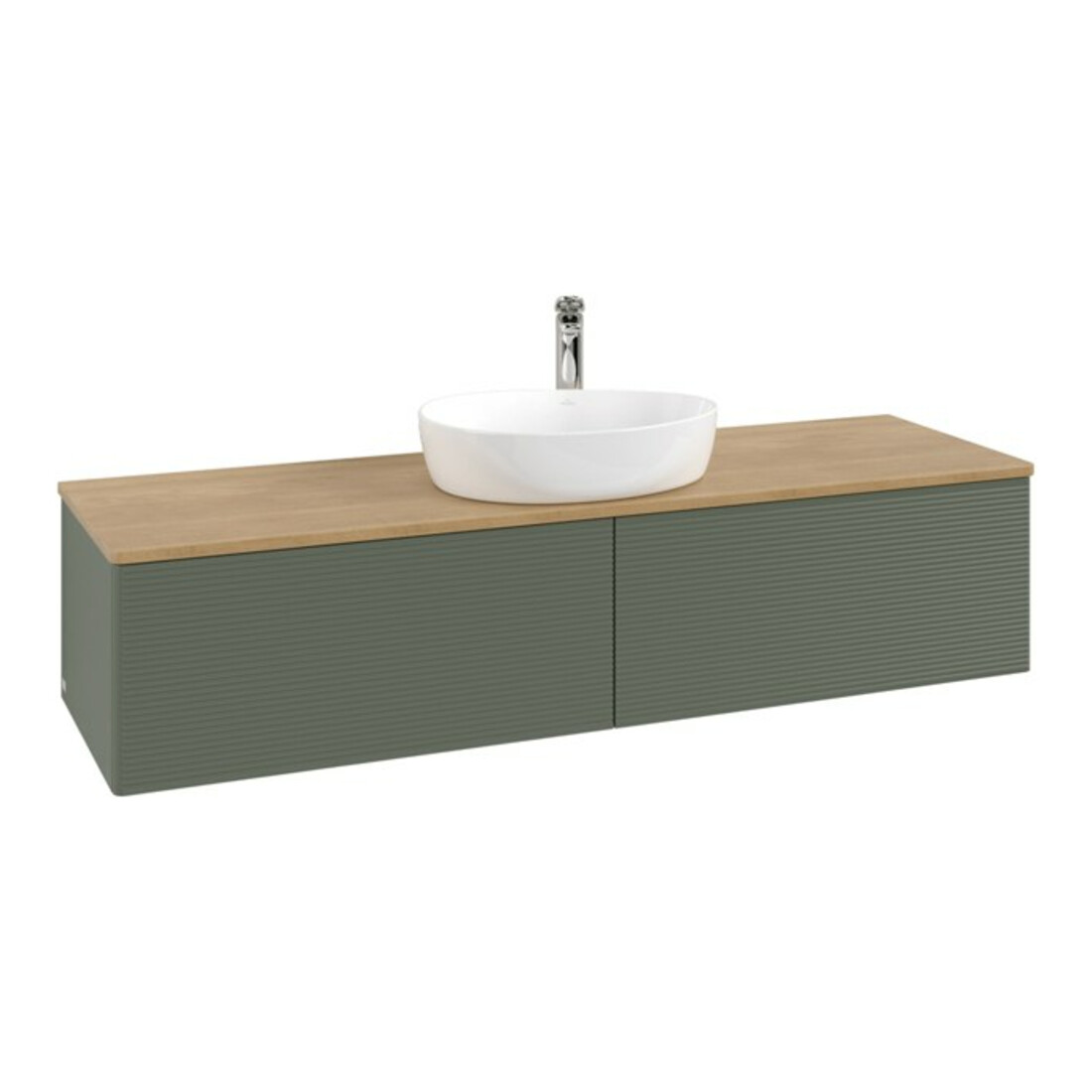 V&B Waschtischunterschrank mit Frontstruktur Antao 160x50cm, HL, WBP hon. Oa, lea gre. m La