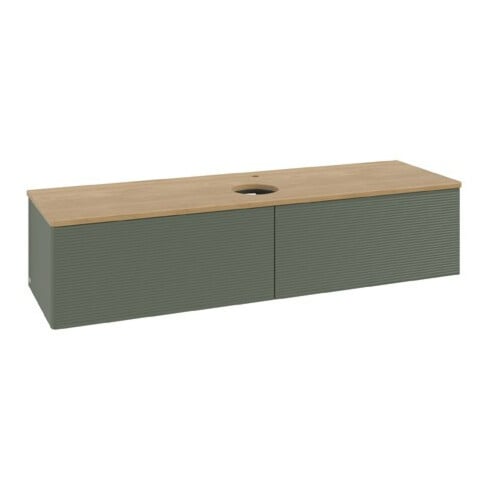 V&B Waschtischunterschrank mit Frontstruktur Antao 160x50cm, HL, WBP hon. Oa, lea gre. m La