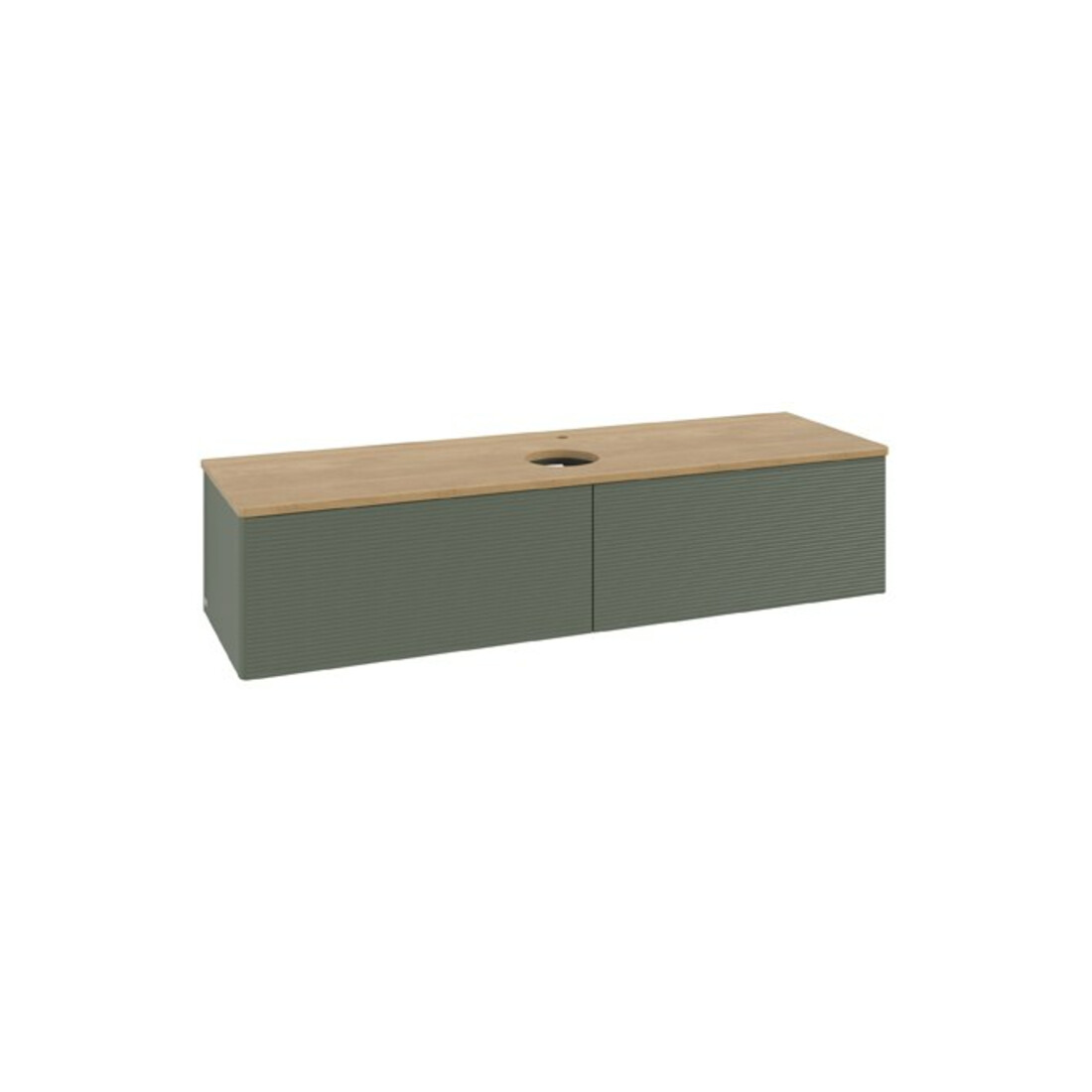 V&B Waschtischunterschrank mit Frontstruktur Antao 160x50cm, HL, WBP hon. Oa, lea gre. m La