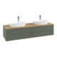 V&B Waschtischunterschrank mit Frontstruktur Antao 160x50cm, HL, WBP hon. Oa, lea gre. m La-1