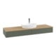 V&B Waschtischunterschrank mit Frontstruktur Antao 160x50cm, HL, WBP hon. Oa, lea gre. m La-1