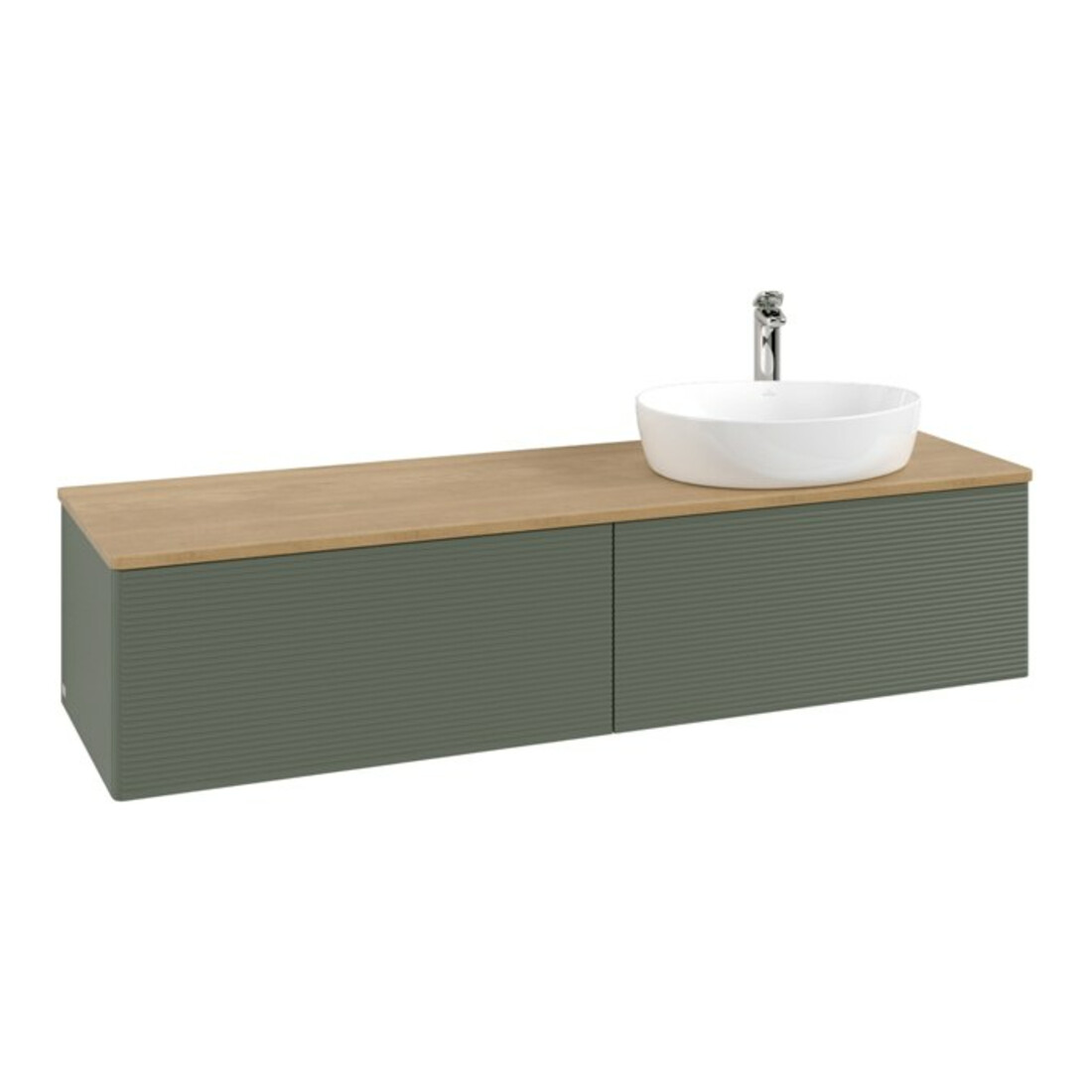 V&B Waschtischunterschrank mit Frontstruktur Antao 160x50cm, HL, WBP hon. Oa, lea gre. m La