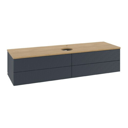 V&B Waschtischunterschrank mit Frontstruktur Antao 160x50cm, HL, WBP hon. Oa, md bl. m Lac