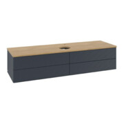 V&B Waschtischunterschrank mit Frontstruktur Antao 160x50cm, HL, WBP hon. Oa, md bl. m Lac