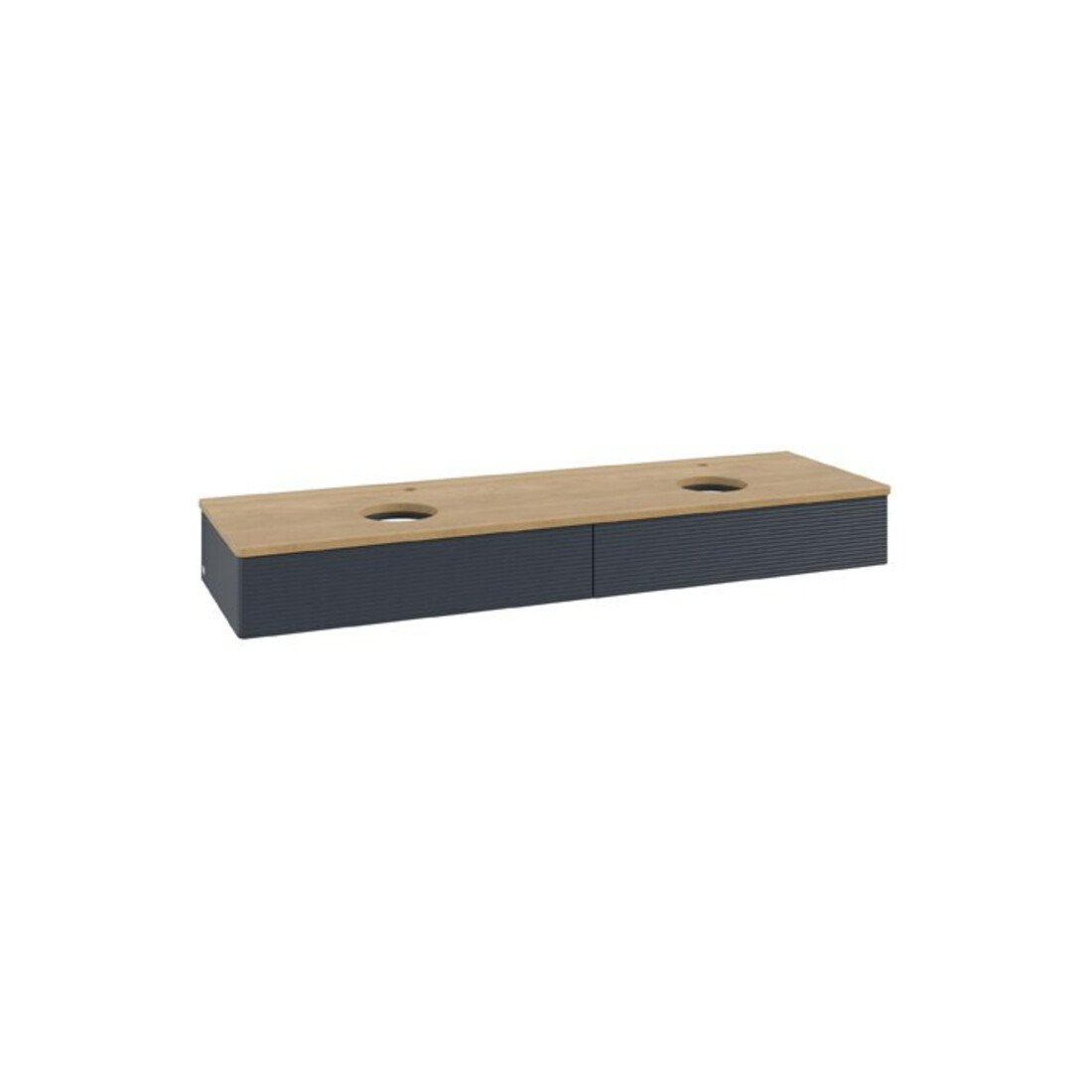V&B Waschtischunterschrank mit Frontstruktur Antao 160x50cm, HL, WBP hon. Oa, md bl. m Lac