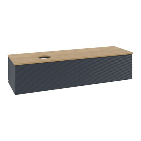 V&B Waschtischunterschrank mit Frontstruktur Antao 160x50cm, HL, WBP hon. Oa, md bl. m Lac