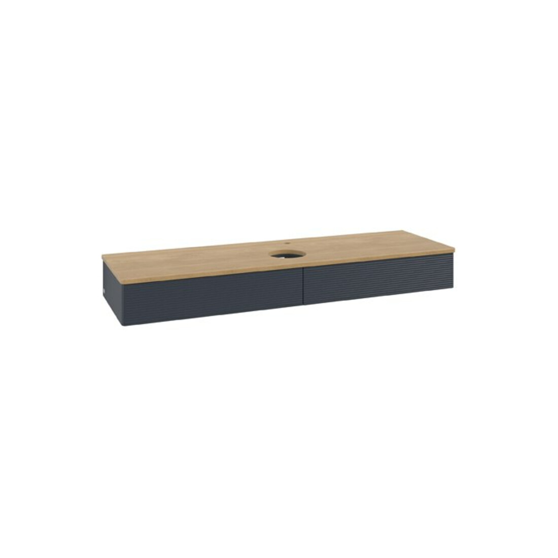 V&B Waschtischunterschrank mit Frontstruktur Antao 160x50cm, HL, WBP hon. Oa, md bl. m Lac