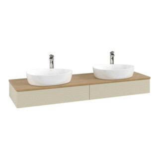 V&B Waschtischunterschrank mit Frontstruktur Antao 160x50cm, HL, WBP hon. Oa, si Gr m Lac