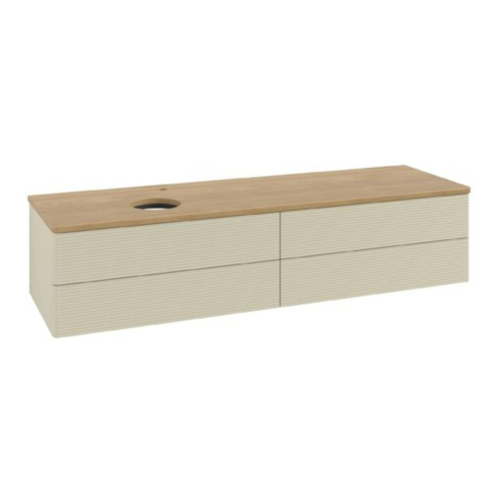 V&B Waschtischunterschrank mit Frontstruktur Antao 160x50cm, HL, WBP hon. Oa, si Gr m Lac