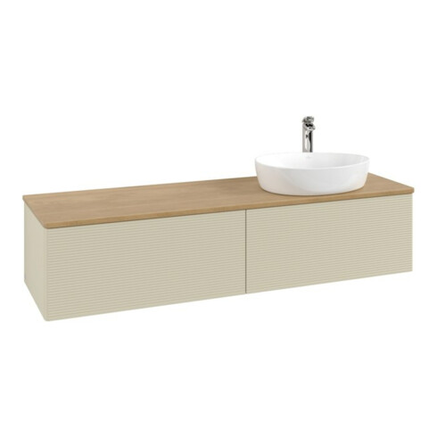 V&B Waschtischunterschrank mit Frontstruktur Antao 160x50cm, HL, WBP hon. Oa, si Gr m Lac