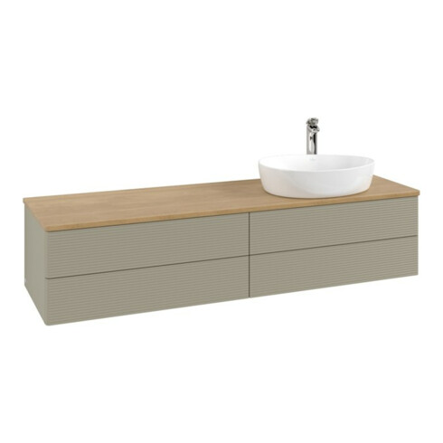V&B Waschtischunterschrank mit Frontstruktur Antao 160x50cm, HL, WBP hon. Oa, st. Gr m Lac