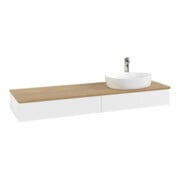 V&B Waschtischunterschrank mit Frontstruktur Antao 160x50cm, HL, WBP hon. Oa, wh. m Lac-3