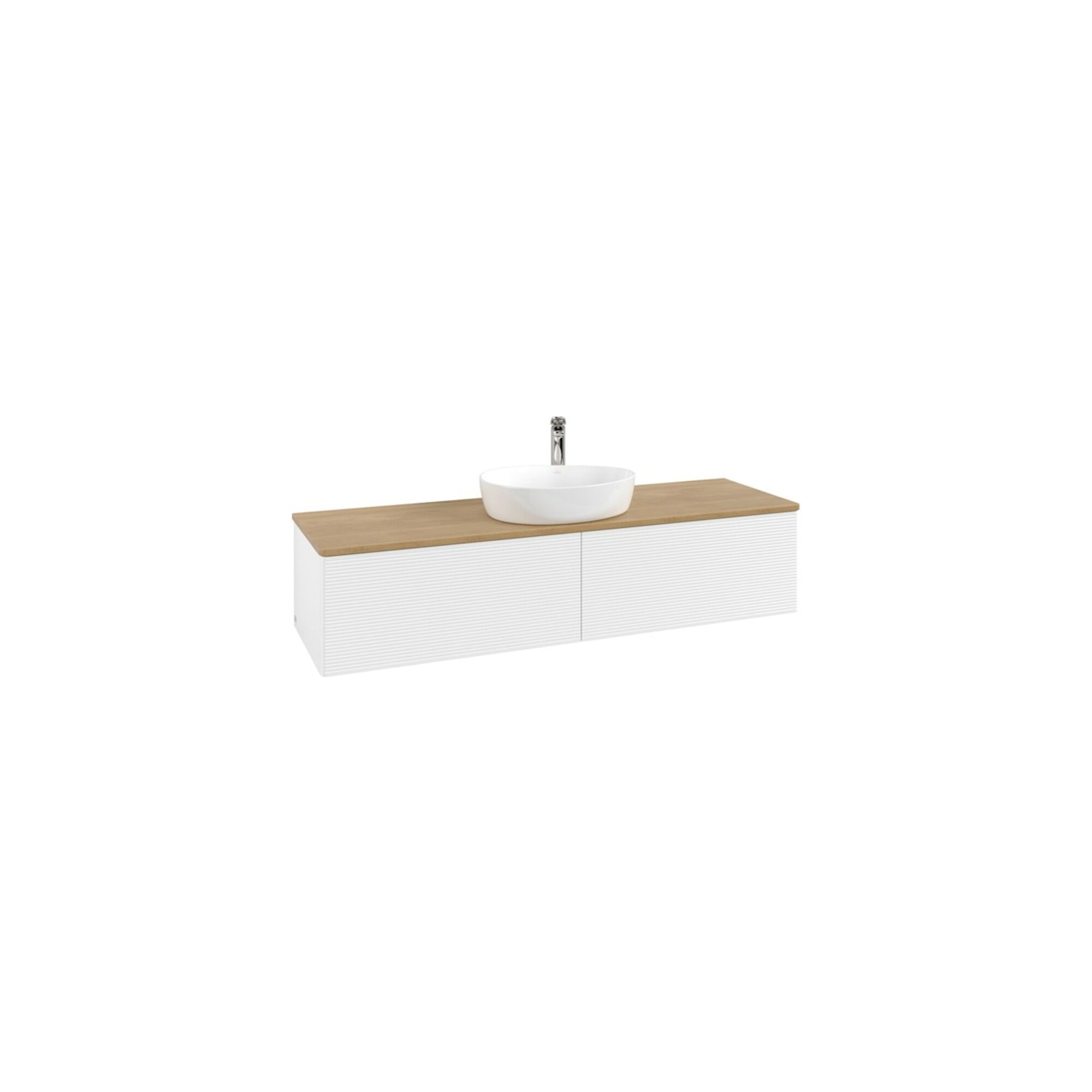 V&B Waschtischunterschrank mit Frontstruktur Antao 160x50cm, HL, WBP hon. Oa, wh. m Lac ; Villeroy & Boch