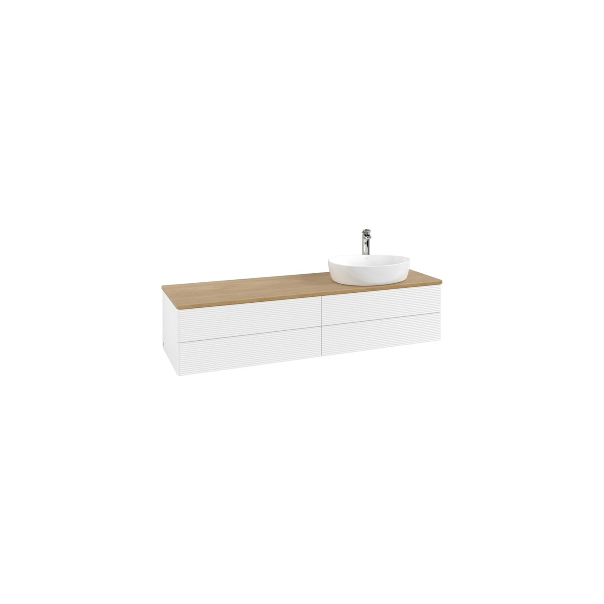 V&B Waschtischunterschrank mit Frontstruktur Antao 160x50cm, HL, WBP hon. Oa, wh. m Lac ; Villeroy & Boch