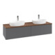 V&B Waschtischunterschrank mit Frontstruktur Antao 160x50cm, HL, WBP w. wal, Anthrac. m Lac-1