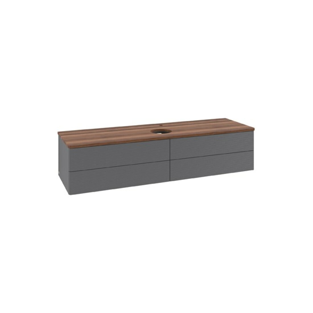 V&B Waschtischunterschrank mit Frontstruktur Antao 160x50cm, HL, WBP w. wal, Anthrac. m Lac