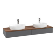 V&B Waschtischunterschrank mit Frontstruktur Antao 160x50cm, HL, WBP w. wal, Anthrac. m Lac