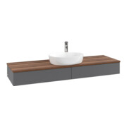 V&B Waschtischunterschrank mit Frontstruktur Antao 160x50cm, HL, WBP w. wal, Anthrac. m Lac