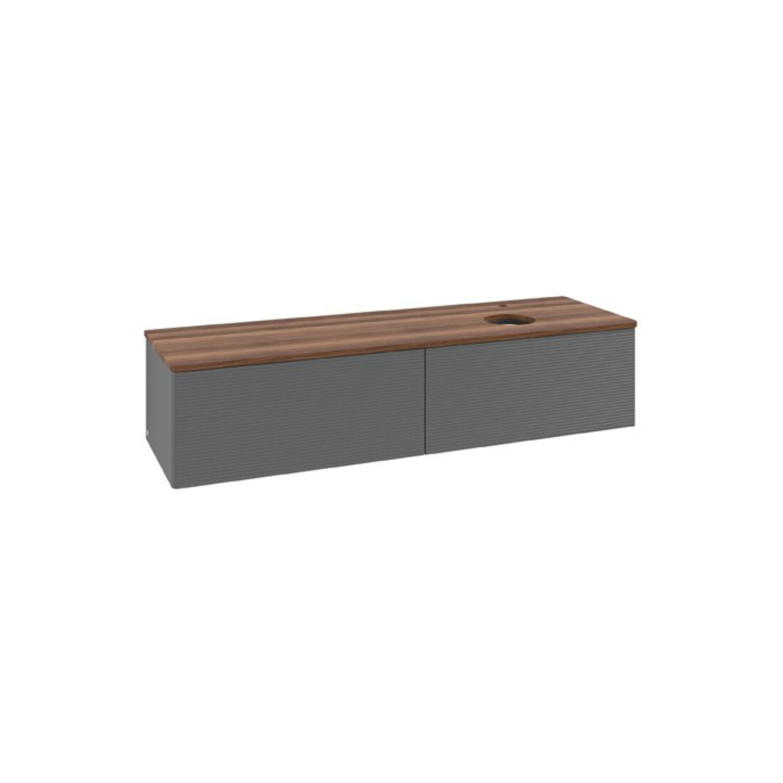 V&B Waschtischunterschrank mit Frontstruktur Antao 160x50cm, HL, WBP w. wal, Anthrac. m Lac