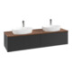 V&B Waschtischunterschrank mit Frontstruktur Antao 160x50cm, HL, WBP w. wal, bla m Lac-3