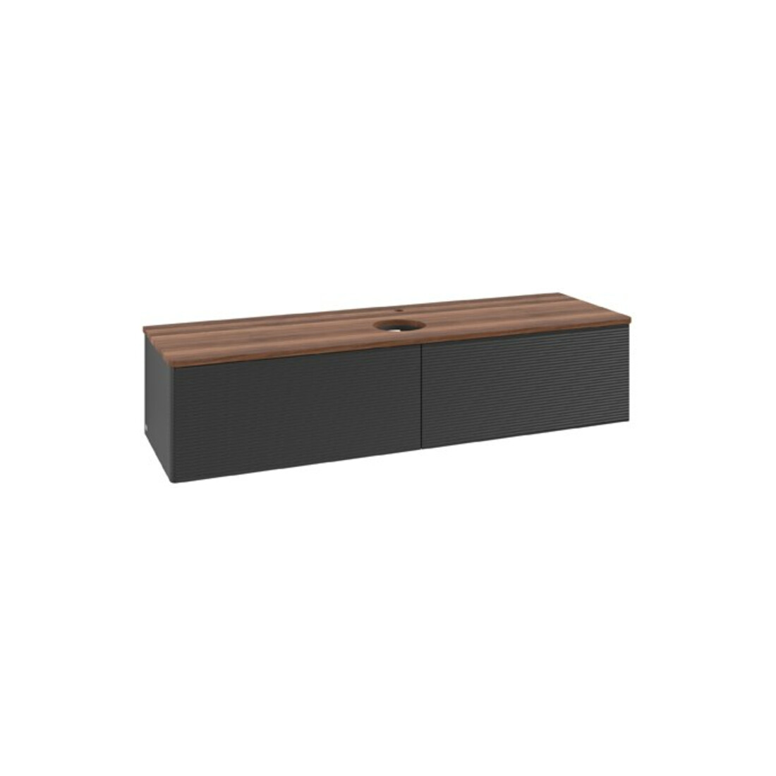 V&B Waschtischunterschrank mit Frontstruktur Antao 160x50cm, HL, WBP w. wal, bla m Lac