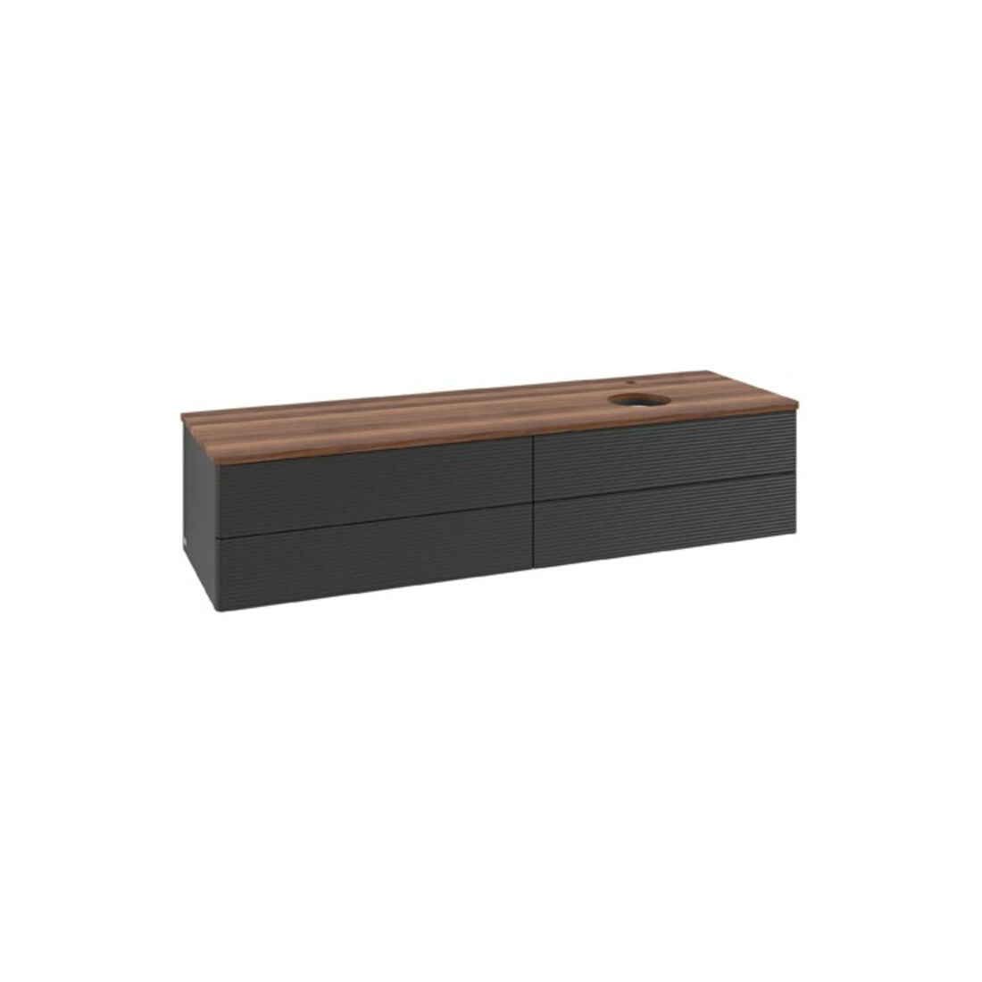 V&B Waschtischunterschrank mit Frontstruktur Antao 160x50cm, HL, WBP w. wal, bla m Lac