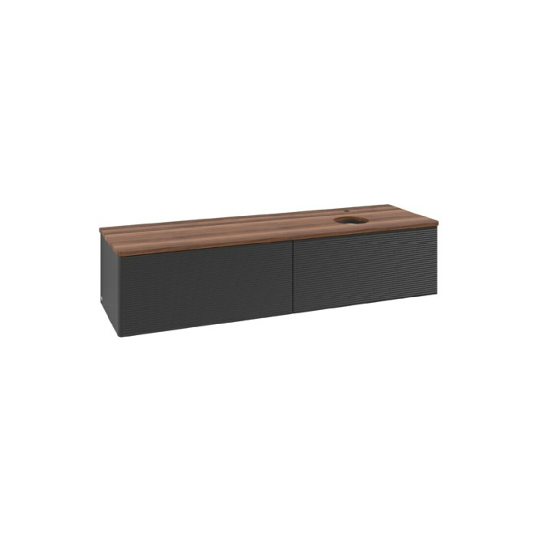 V&B Waschtischunterschrank mit Frontstruktur Antao 160x50cm, HL, WBP w. wal, bla m Lac