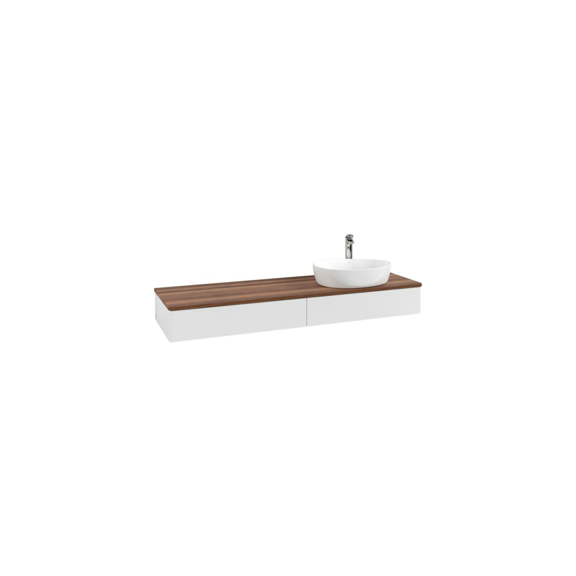 V&B Waschtischunterschrank mit Frontstruktur Antao 160x50cm, HL, WBP w. wal, glo wh. Lac ; Villeroy & Boch