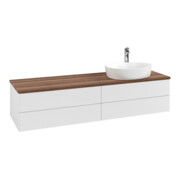 V&B Waschtischunterschrank mit Frontstruktur Antao 160x50cm, HL, WBP w. wal, glo wh. Lac