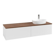 V&B Waschtischunterschrank mit Frontstruktur Antao 160x50cm, HL, WBP w. wal, glo wh. Lac