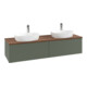 V&B Waschtischunterschrank mit Frontstruktur Antao 160x50cm, HL, WBP w. wal, lea gre. m Lac-1