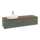 V&B Waschtischunterschrank mit Frontstruktur Antao 160x50cm, HL, WBP w. wal, lea gre. m Lac-3